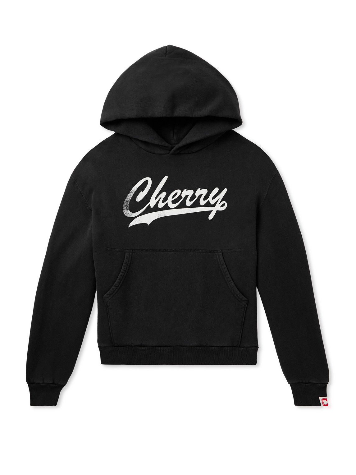 Cherry Los Angeles Logo-print Cotton-jersey Hoodie In Black