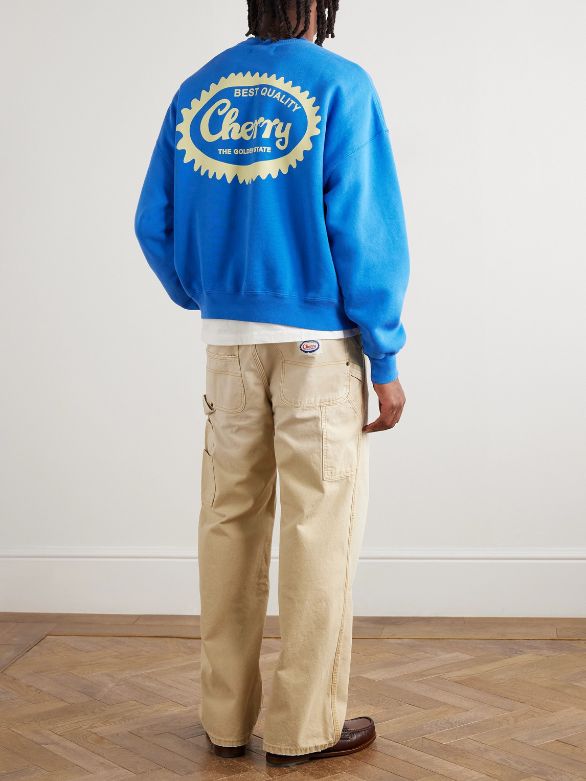 Cherry Los Angeles Logo-embroidered Cotton-jersey Sweatshirt In Blue