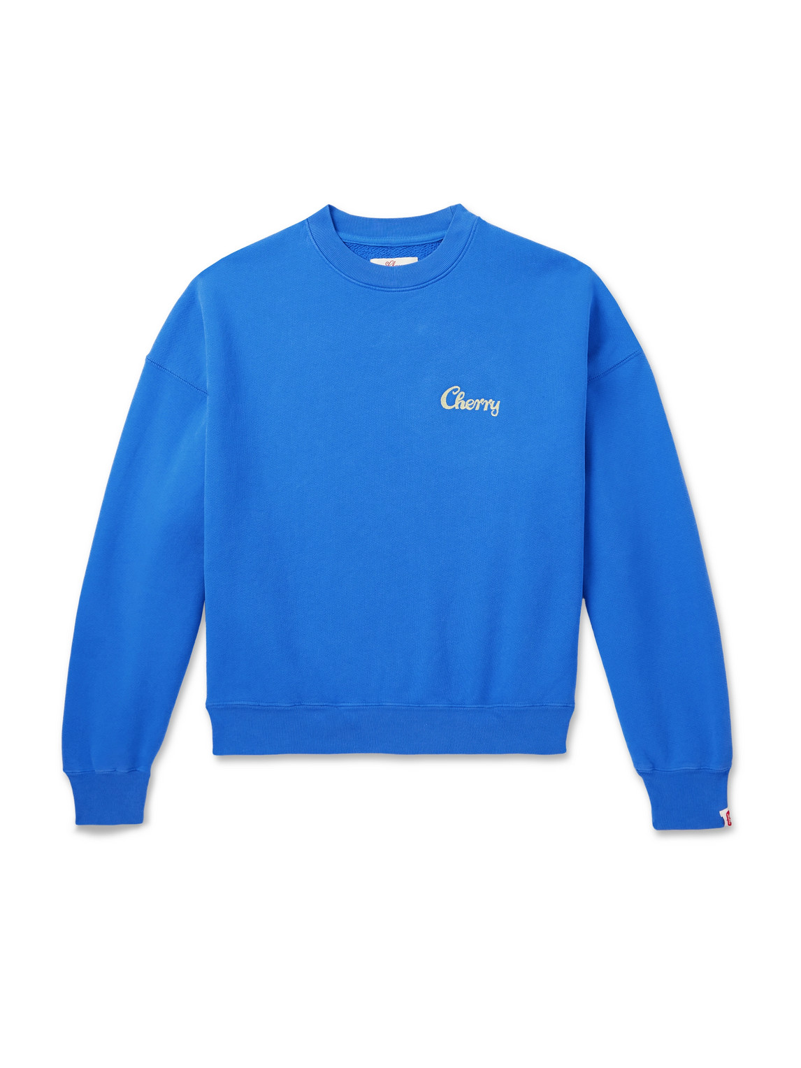 Cherry Los Angeles Logo-embroidered Cotton-jersey Sweatshirt In Blue
