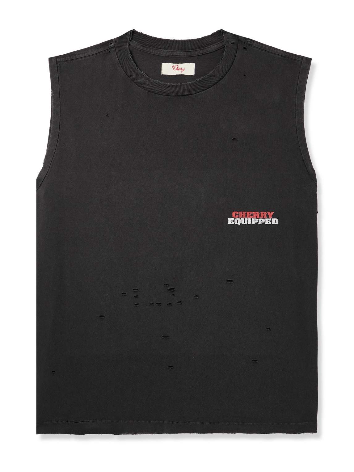 Cherry Los Angeles Desert Gecko Printed Cotton-jersey Tank Top In Black