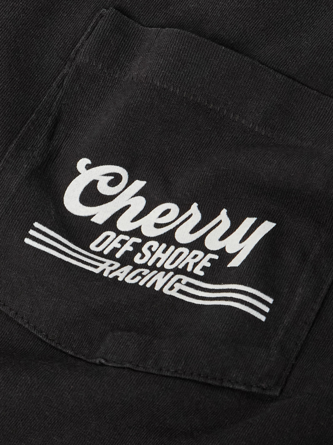 Cherry Los Angeles Offshore Racing Printed Cotton-jersey T-shirt In Black