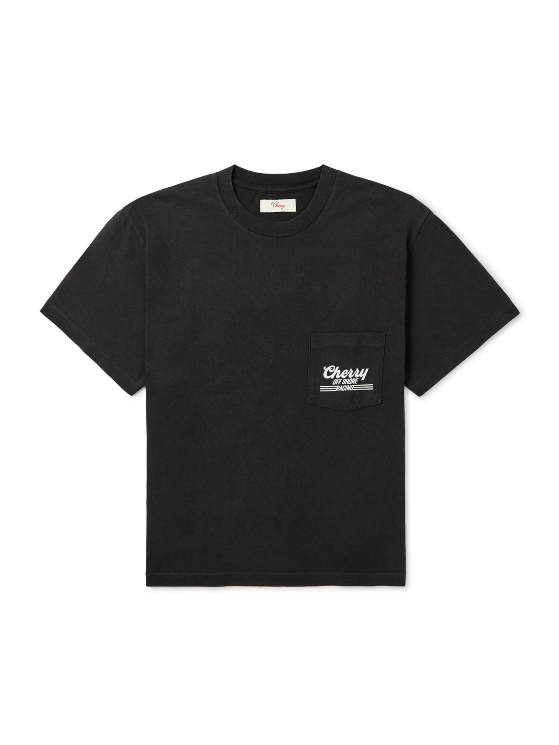 Cherry Los Angeles Offshore Racing Printed Cotton-jersey T-shirt In Black