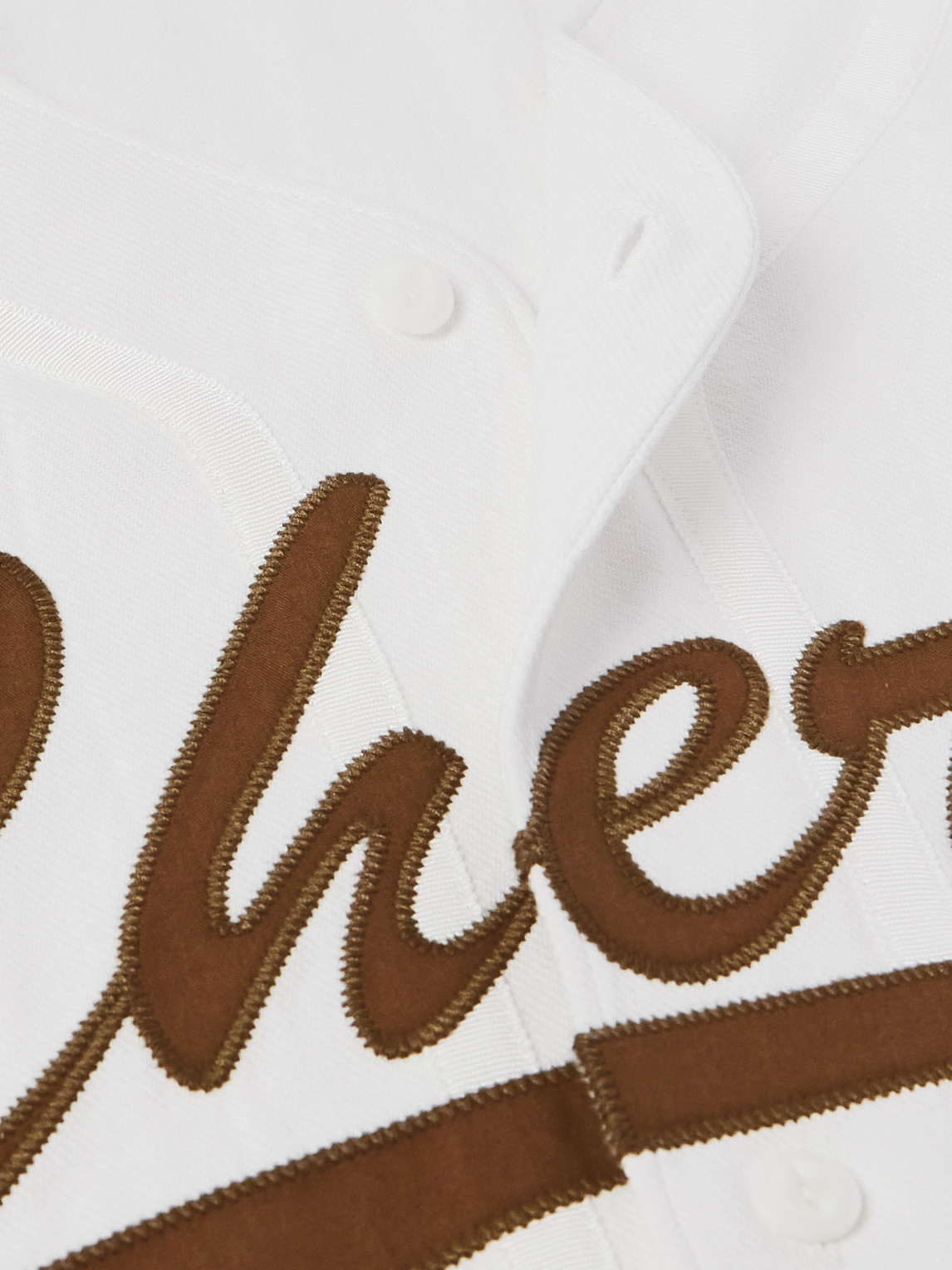 Cherry Los Angeles Logo-appliquéd Striped Cotton-twill Shirt In White