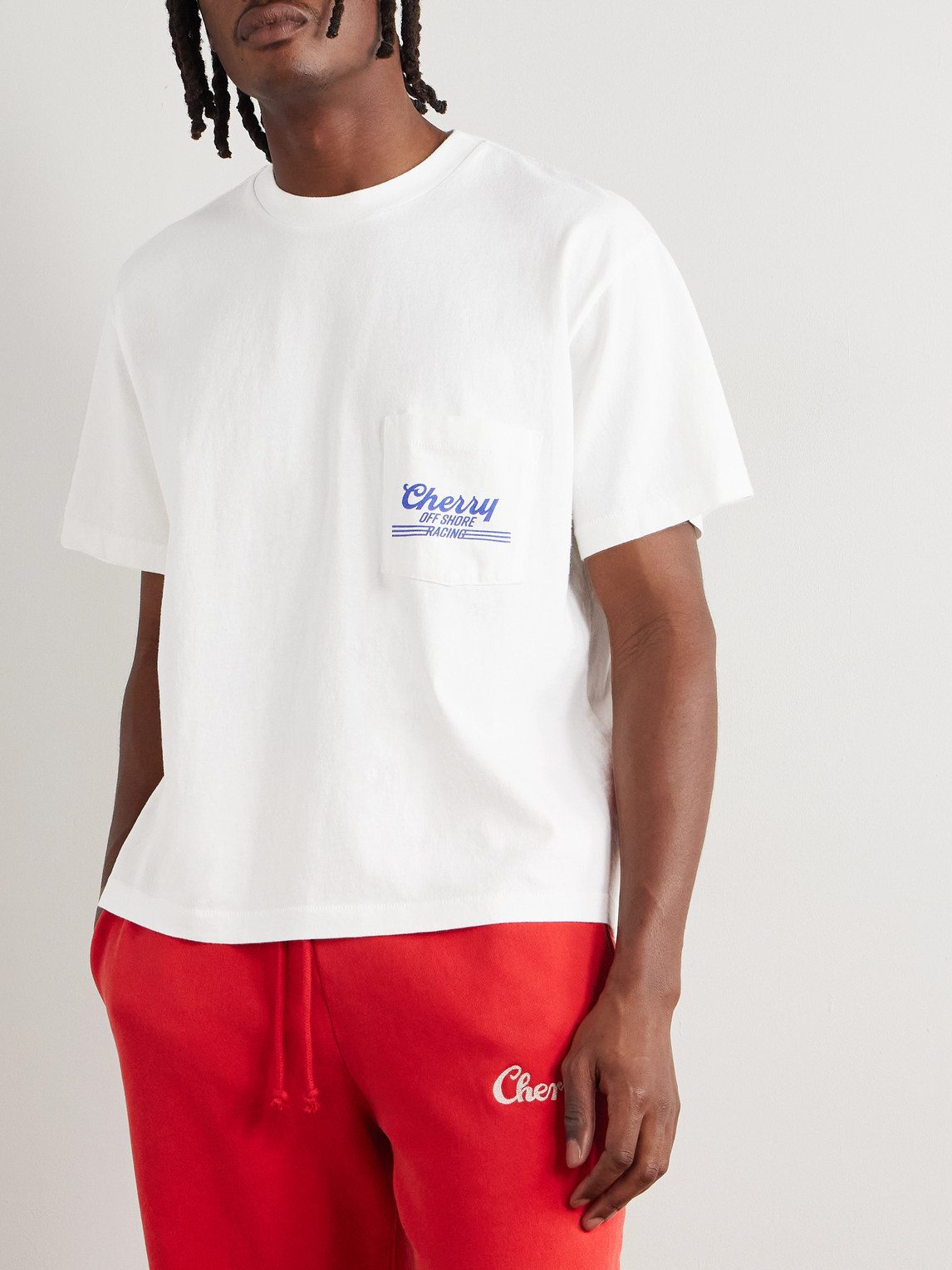 Cherry Los Angeles Logo-print Cotton-jersey T-shirt In White