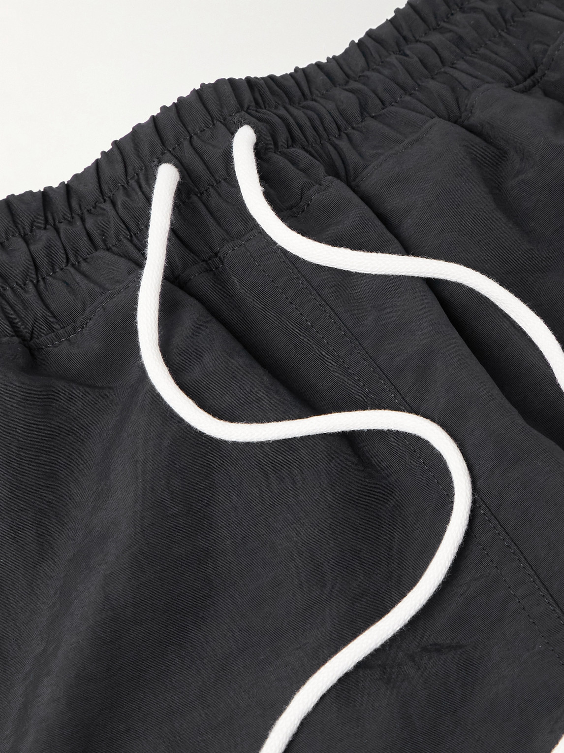 Cherry Los Angeles Five Star Straight-leg Mid-length Logo-embroidered Shell Swim Shorts In Black