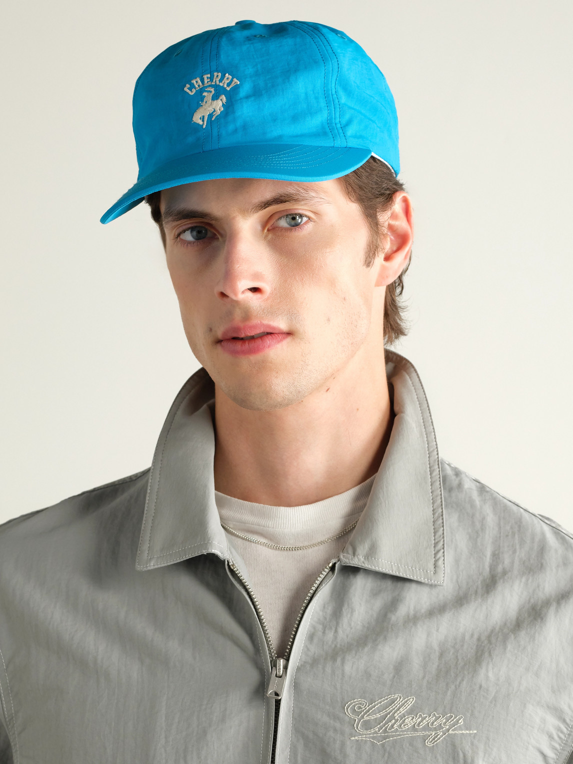 Cherry Los Angeles Western Tennis Logo-embroidered Twill Baseball Cap In Blue