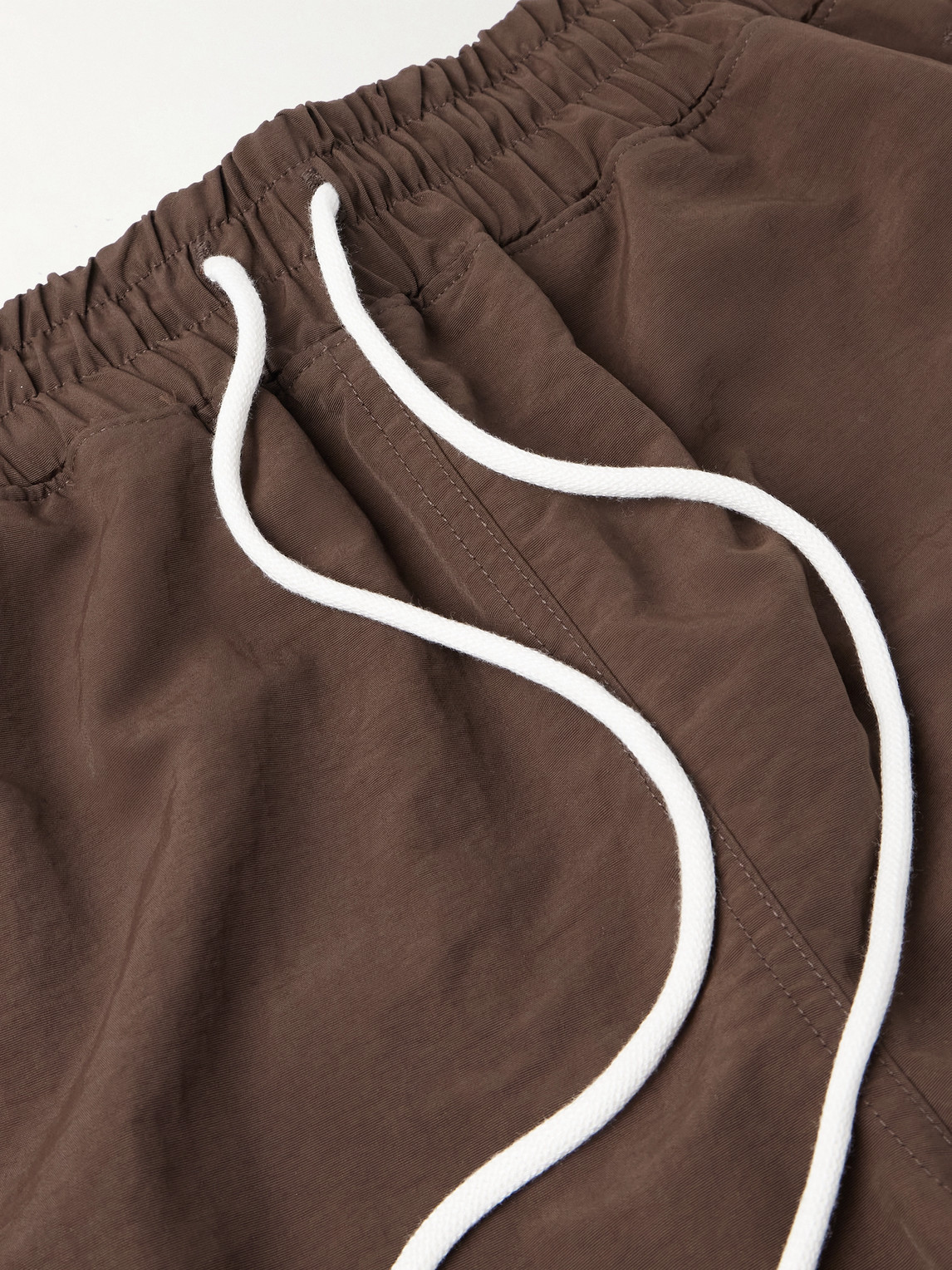 Cherry Los Angeles Five Star Straight-leg Mid-length Logo-embroidered Shell Swim Shorts In Brown