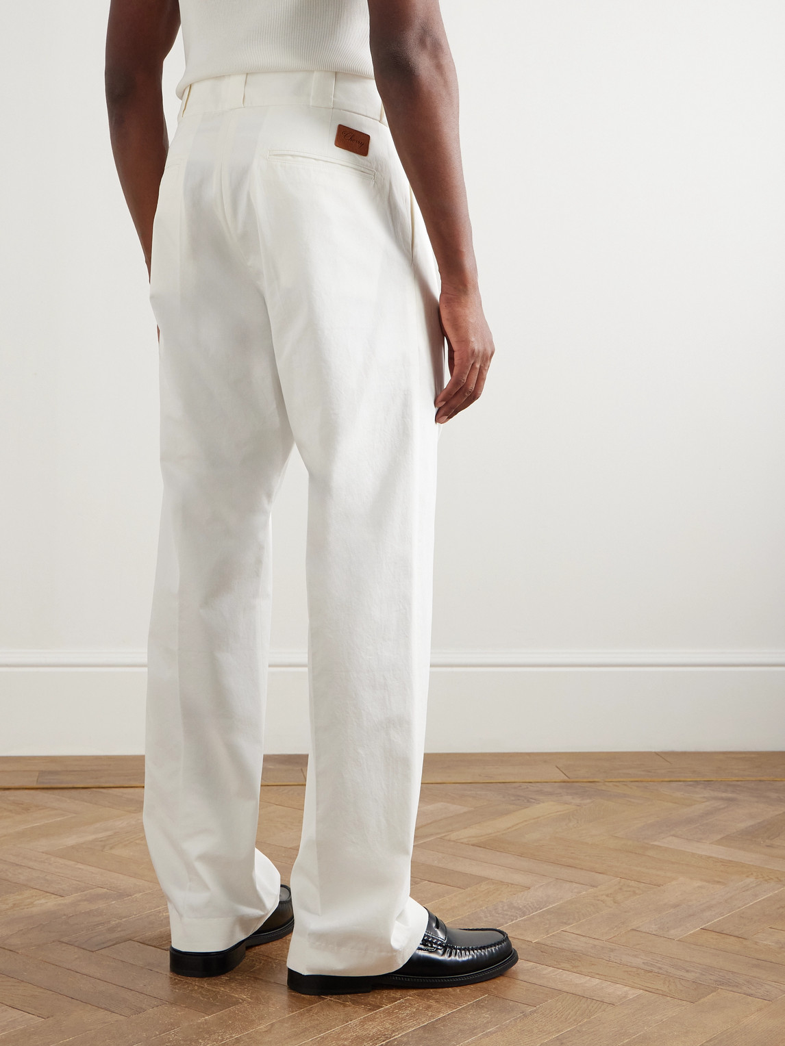 Cherry Los Angeles Straight-leg Cotton-twill Chinos In White