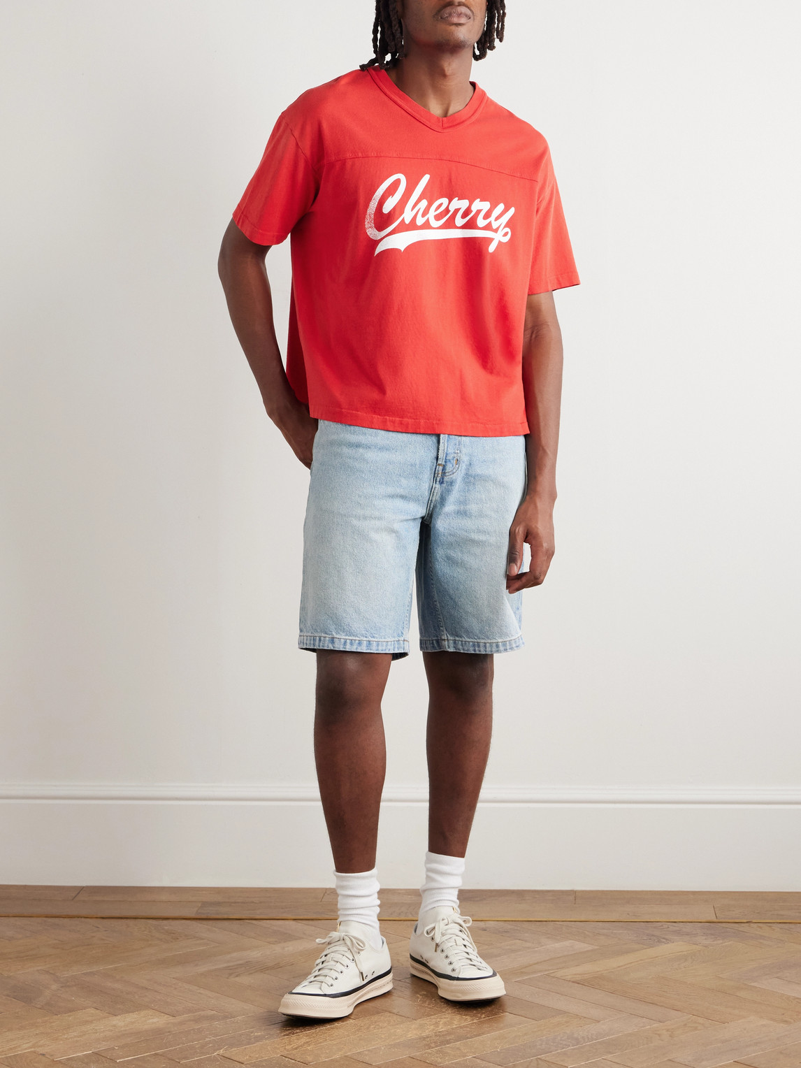 Cherry Los Angeles Logo-print Cotton-jersey T-shirt In Red