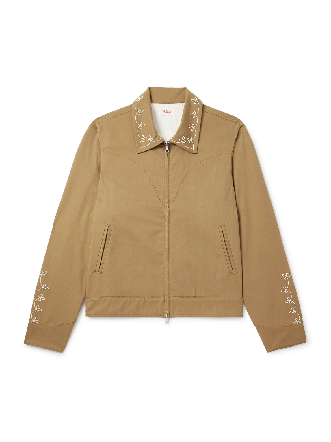 Cherry Los Angeles Charro Embroidered Cotton Jacket In Brown