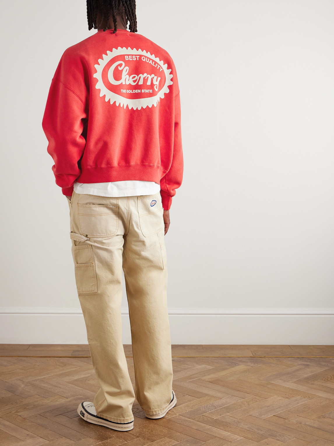 Cherry Los Angeles Logo-embroidered Cotton-jersey Sweatshirt In Red