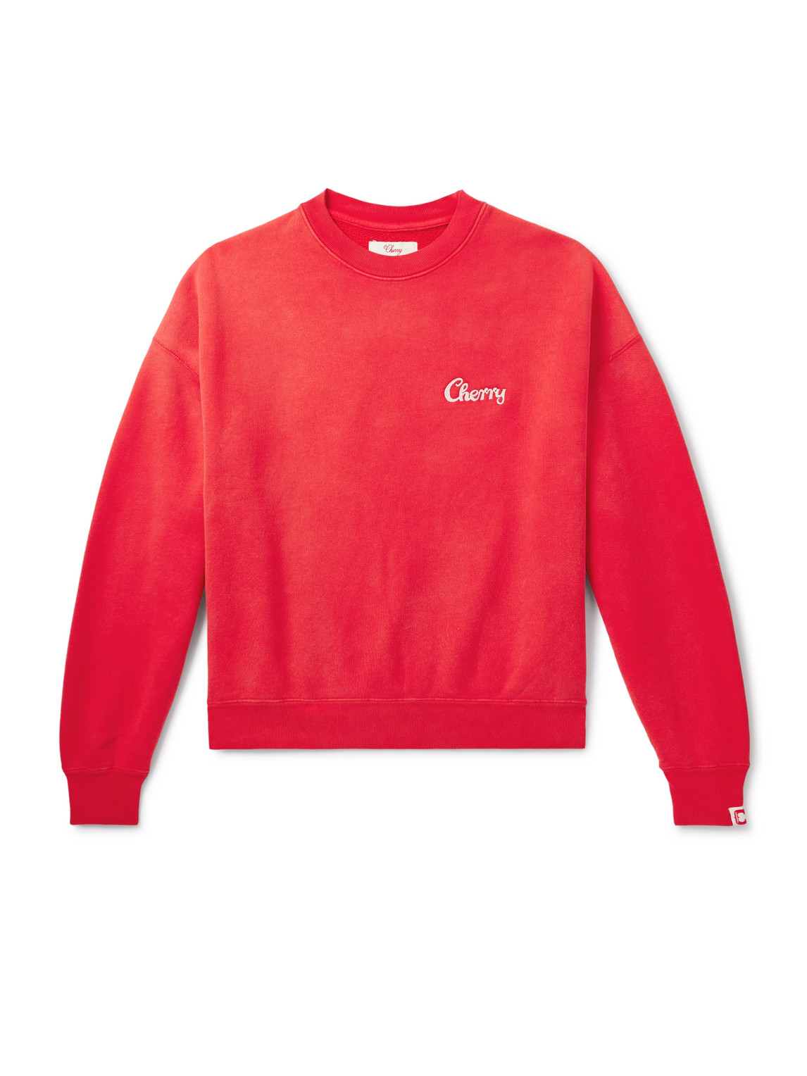 Cherry Los Angeles Logo-embroidered Cotton-jersey Sweatshirt In Red