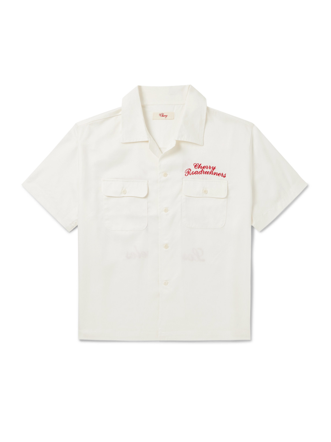 Cherry Los Angeles Roadrunner Camp-collar Logo-embroidered Tencel™ Twill Shirt In White