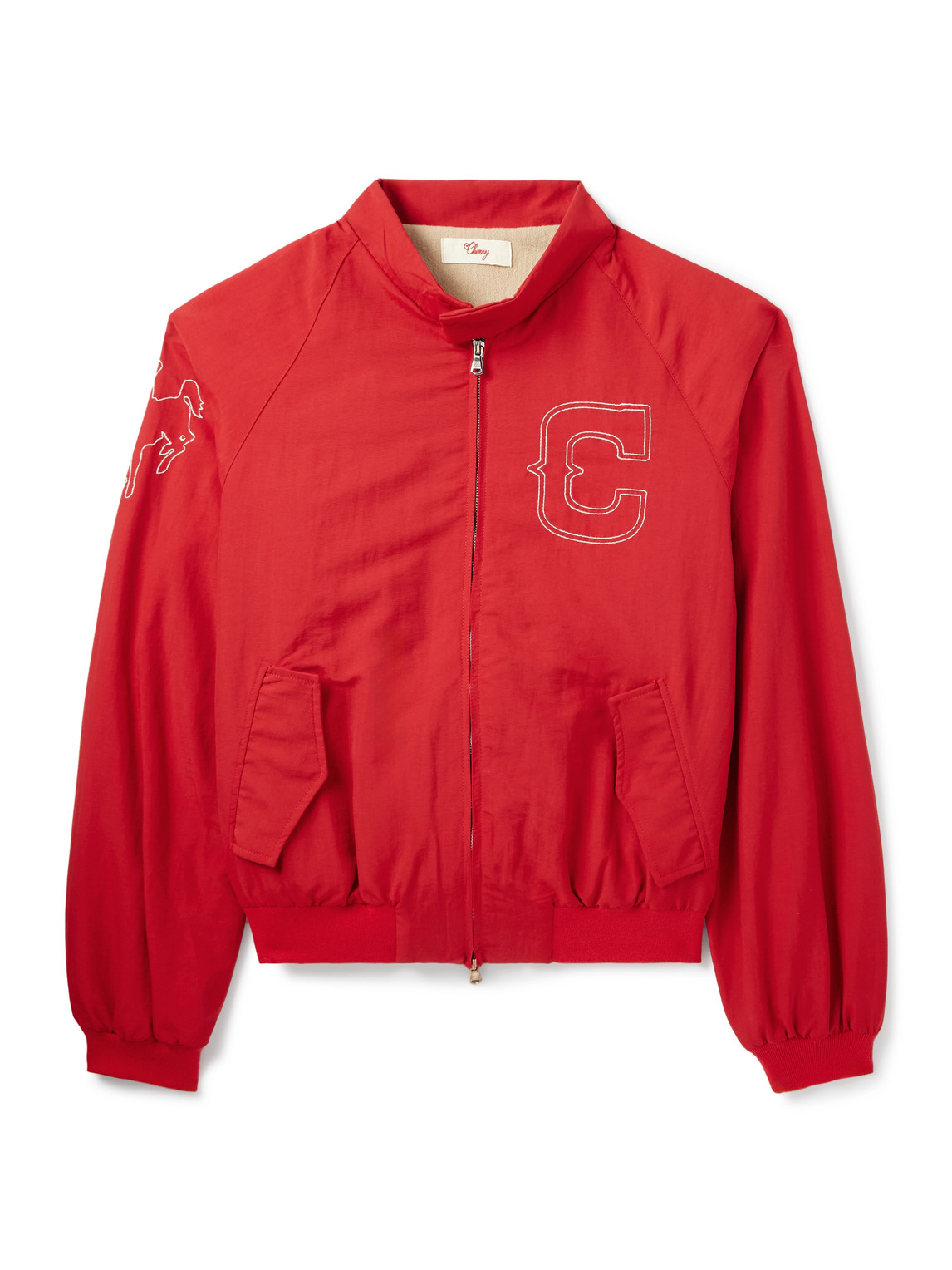 Cherry Los Angeles Logo-embroidered Shell Bomber Jacket In Red
