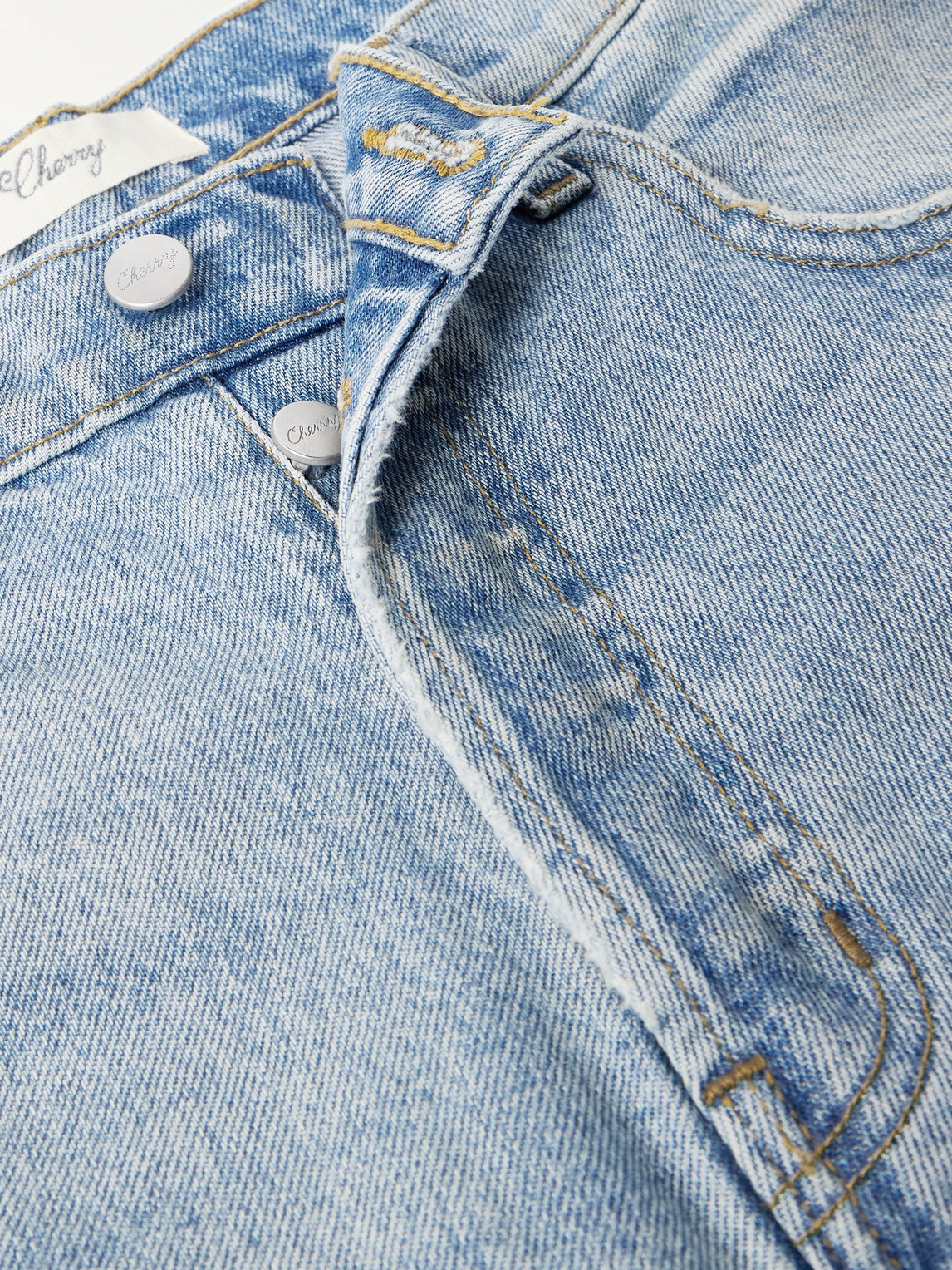 Cherry Los Angeles Straight-leg Denim Shorts In Blue