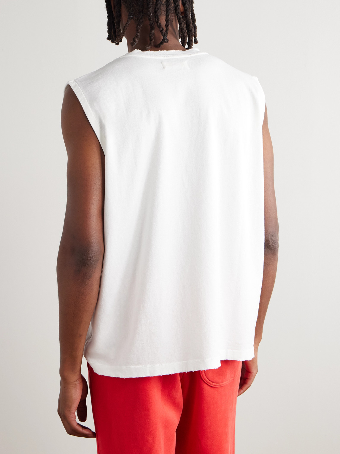 Cherry Los Angeles Logo-print Cotton-jersey Tank Top In White