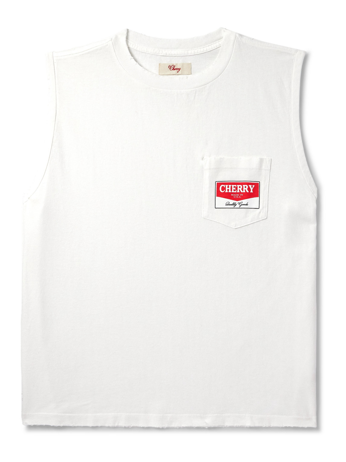 Cherry Los Angeles Logo-print Cotton-jersey Tank Top In White