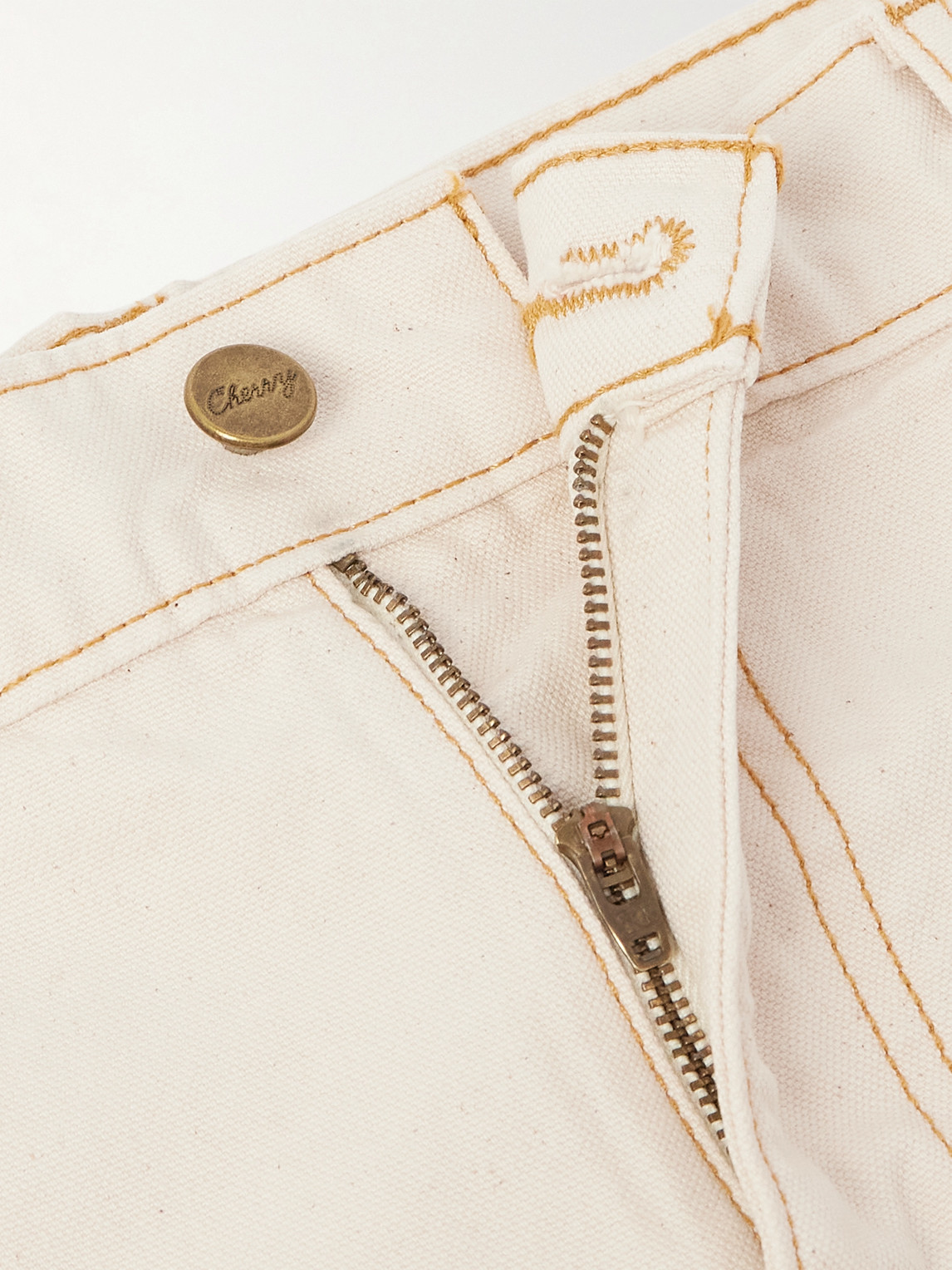 Cherry Los Angeles Carpenter Straight-leg Denim Shorts In Neutral