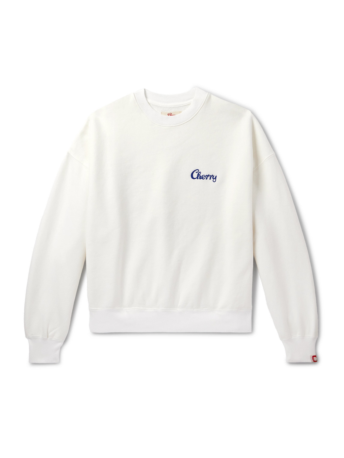 Cherry Los Angeles Logo-embroidered Cotton-jersey Sweatshirt In White
