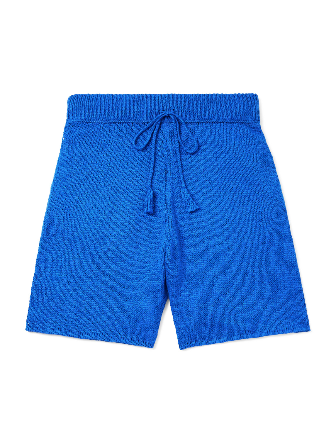 Cherry Los Angeles Straight-leg Cotton Drawstring Shorts In Blue