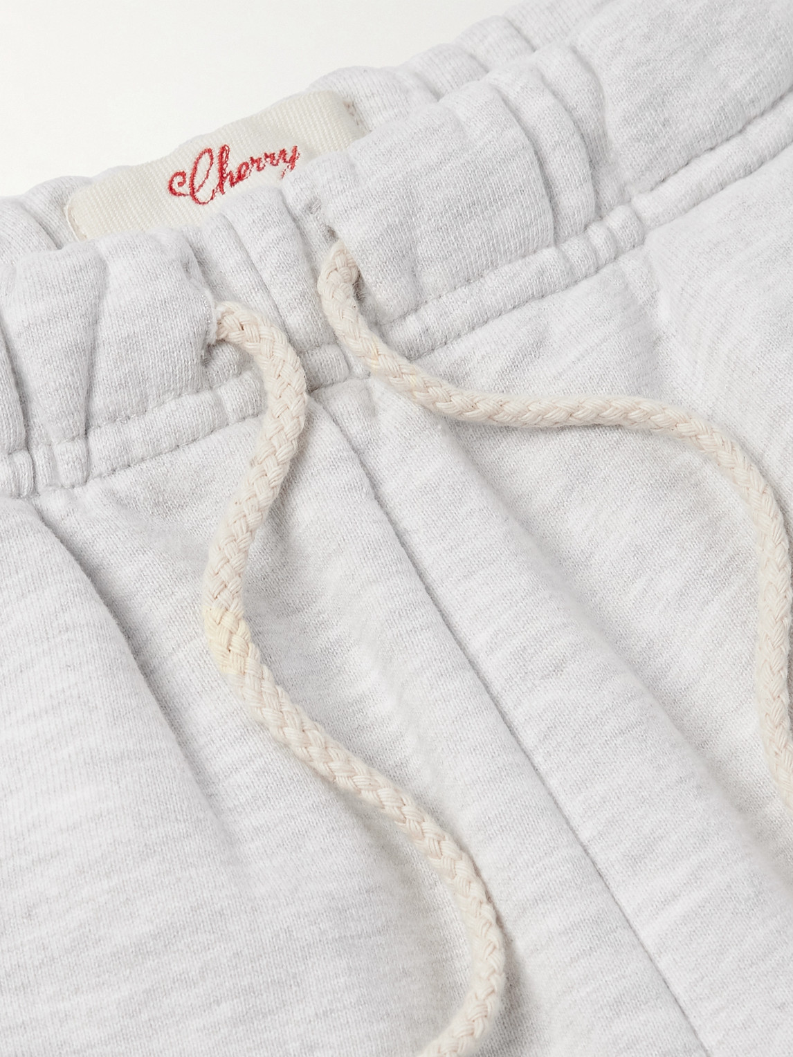 Cherry Los Angeles Straight-leg Appliquéd Cotton-jersey Drawstring Shorts In Gray