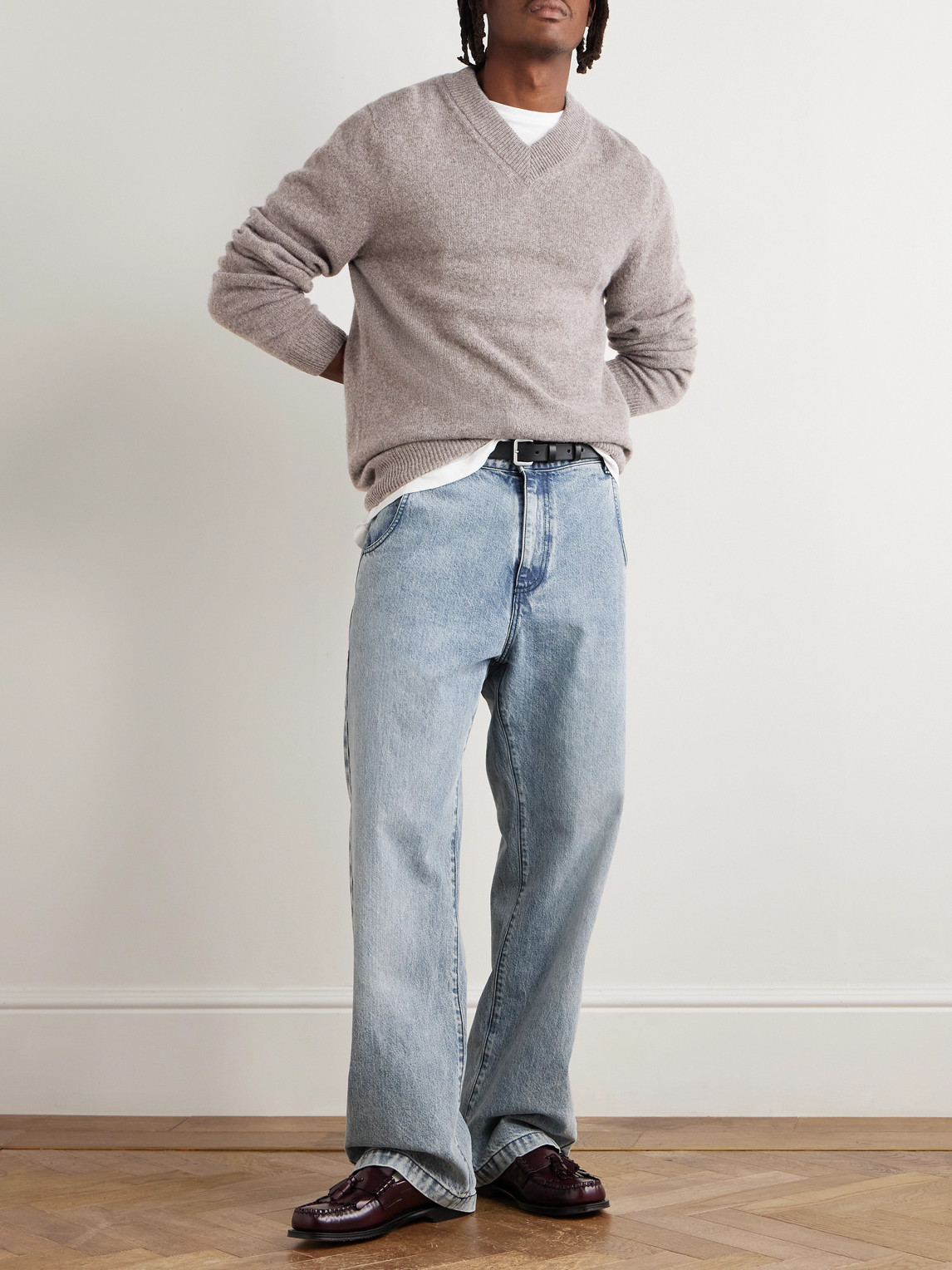 Sunspel Wool Sweater In Gray
