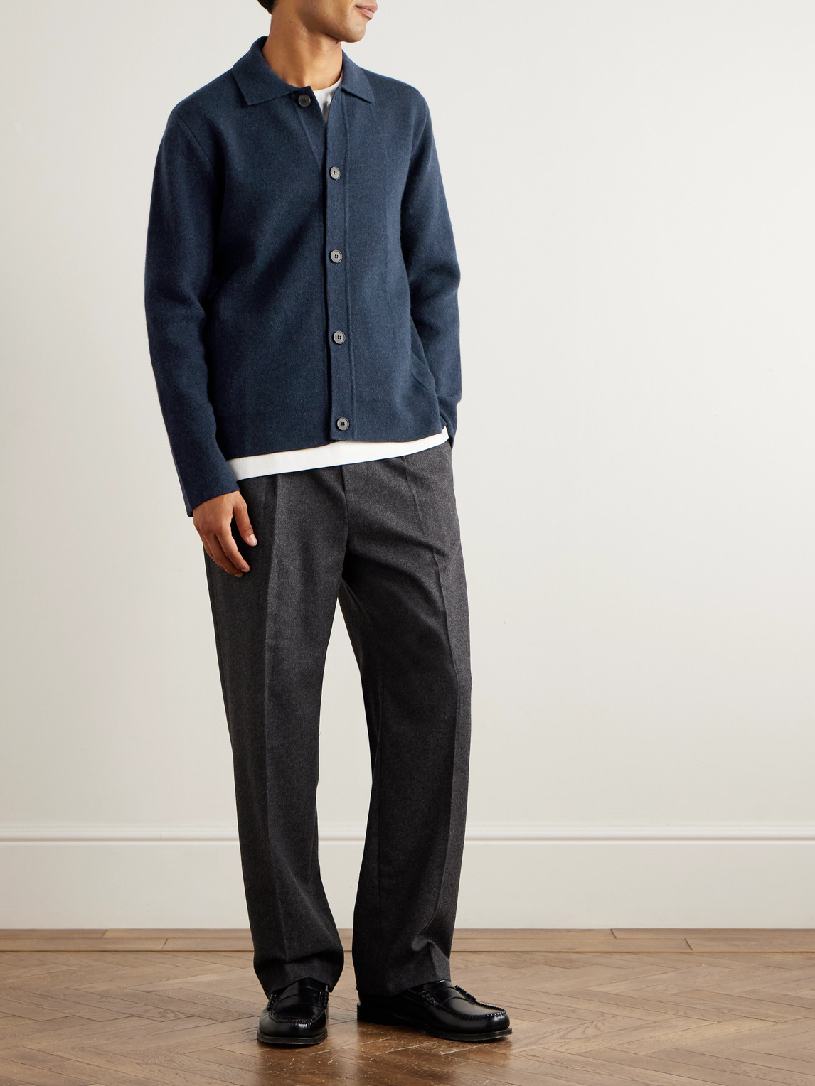 Sunspel Double-faced Merino Wool-blend Jacket In Blue