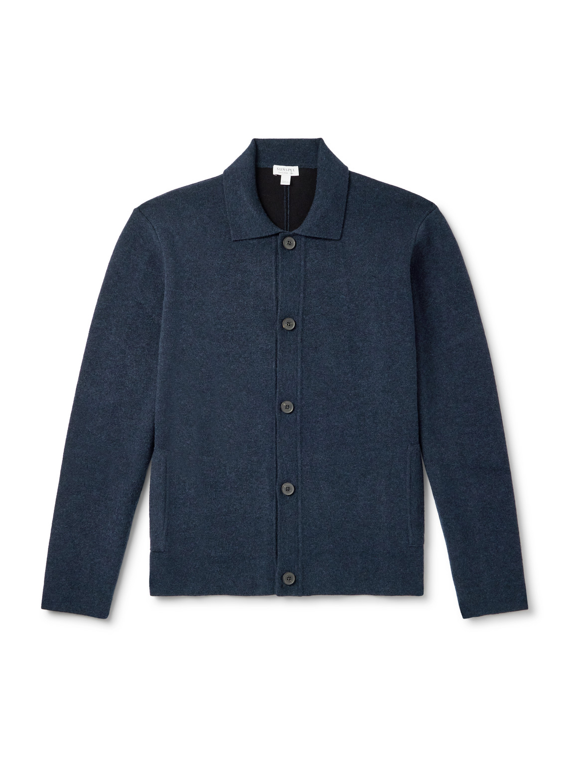 Sunspel Double-faced Merino Wool-blend Jacket In Blue