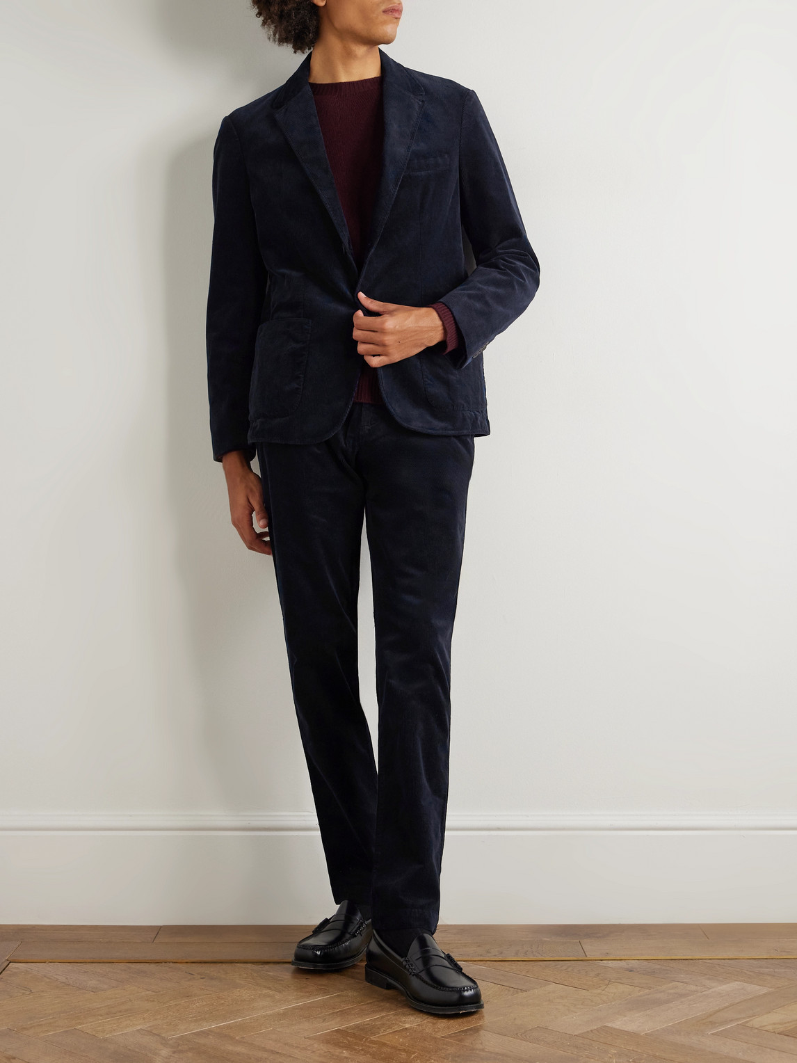 Sunspel Cotton-blend Corduroy Blazer In Blue