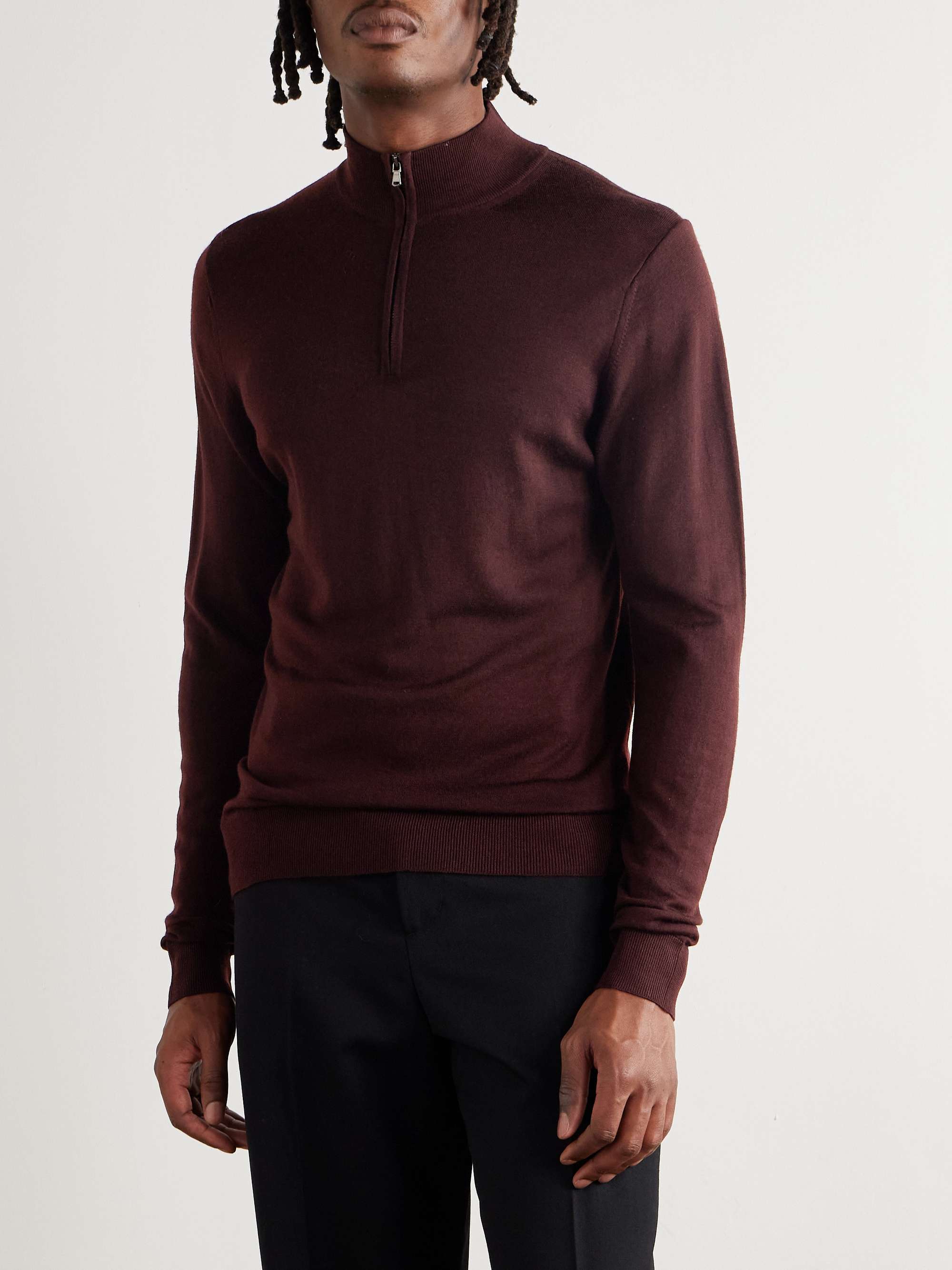 SUNSPEL Cotton-Jersey Half-Zip Sweatshirt