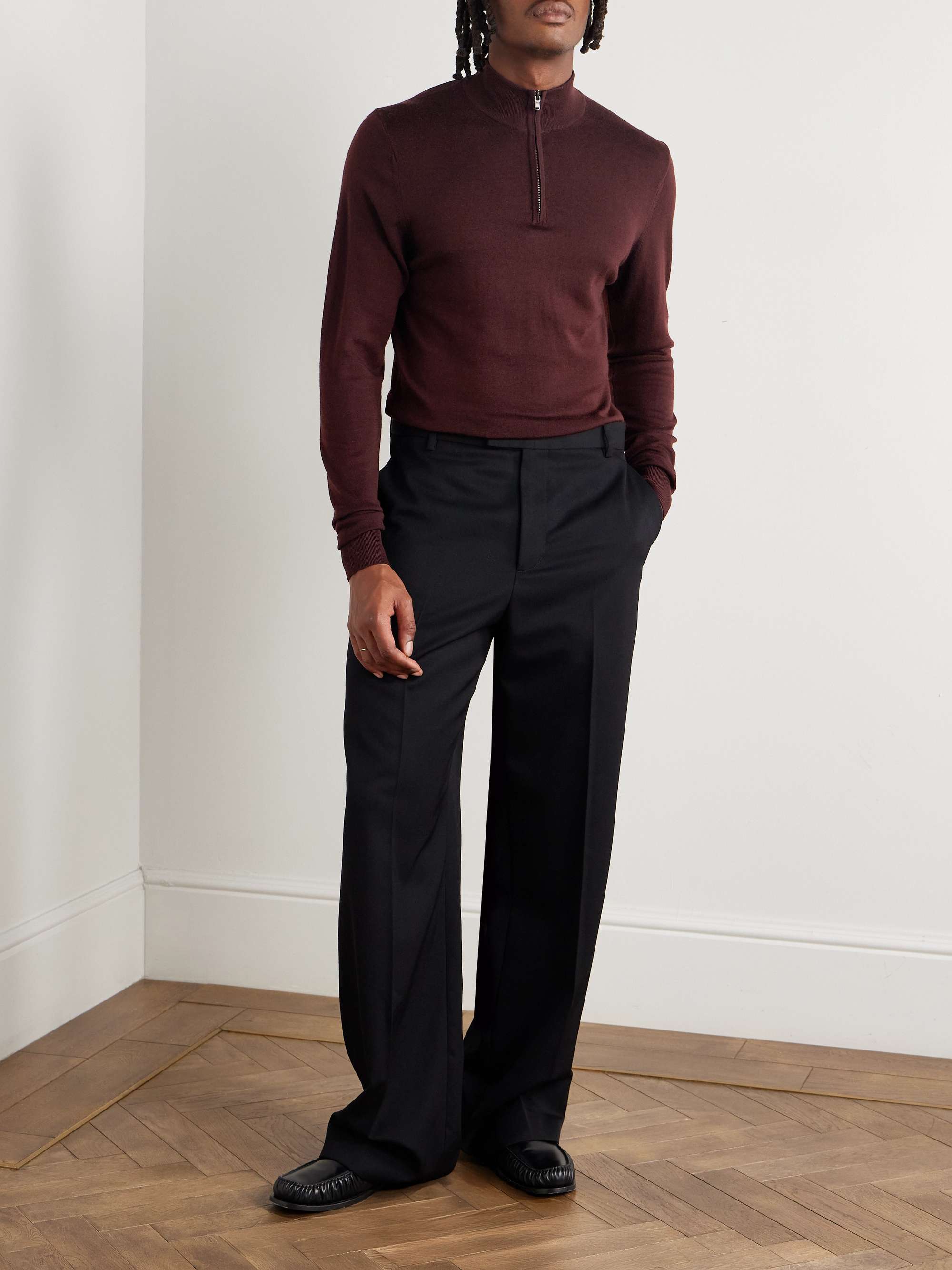 SUNSPEL Cotton-Jersey Half-Zip Sweatshirt