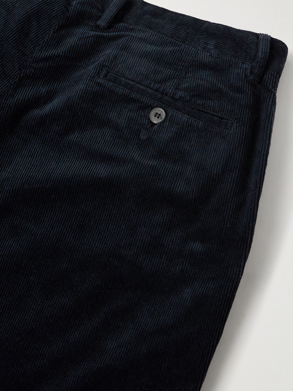 Sunspel Straight-leg Cotton-blend Corduroy Suit Trousers In Black