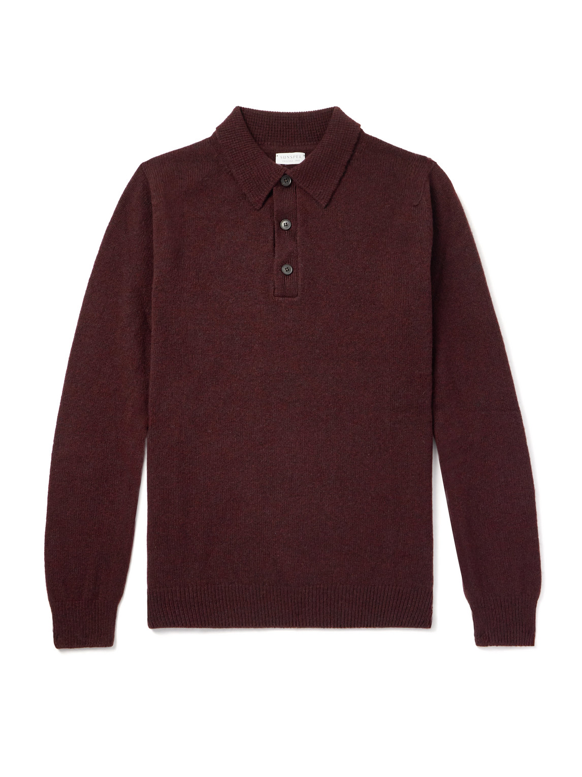 Sunspel Wool Polo Shirt In Brown