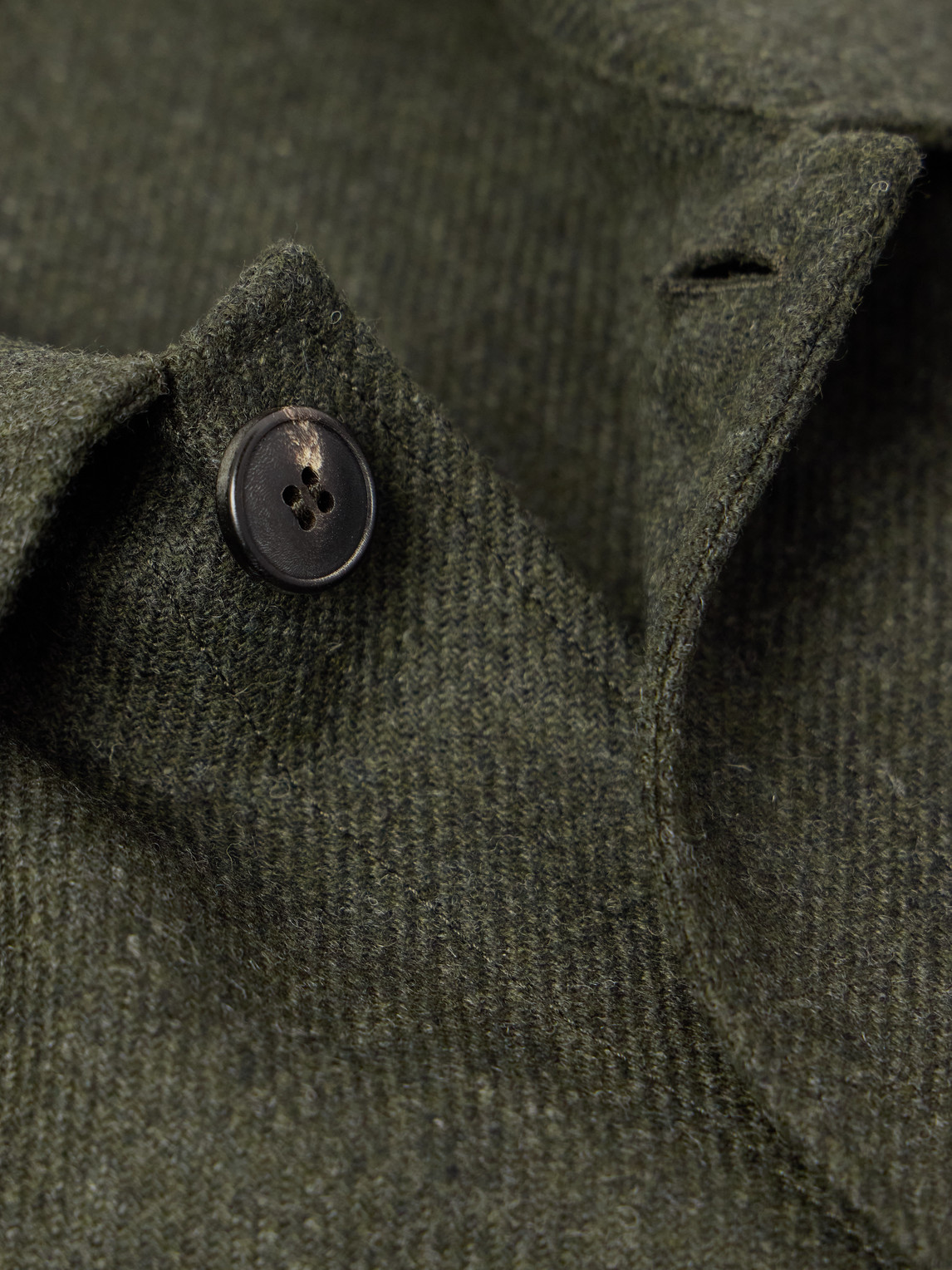 Sunspel Wool-flannel Jacket In Green