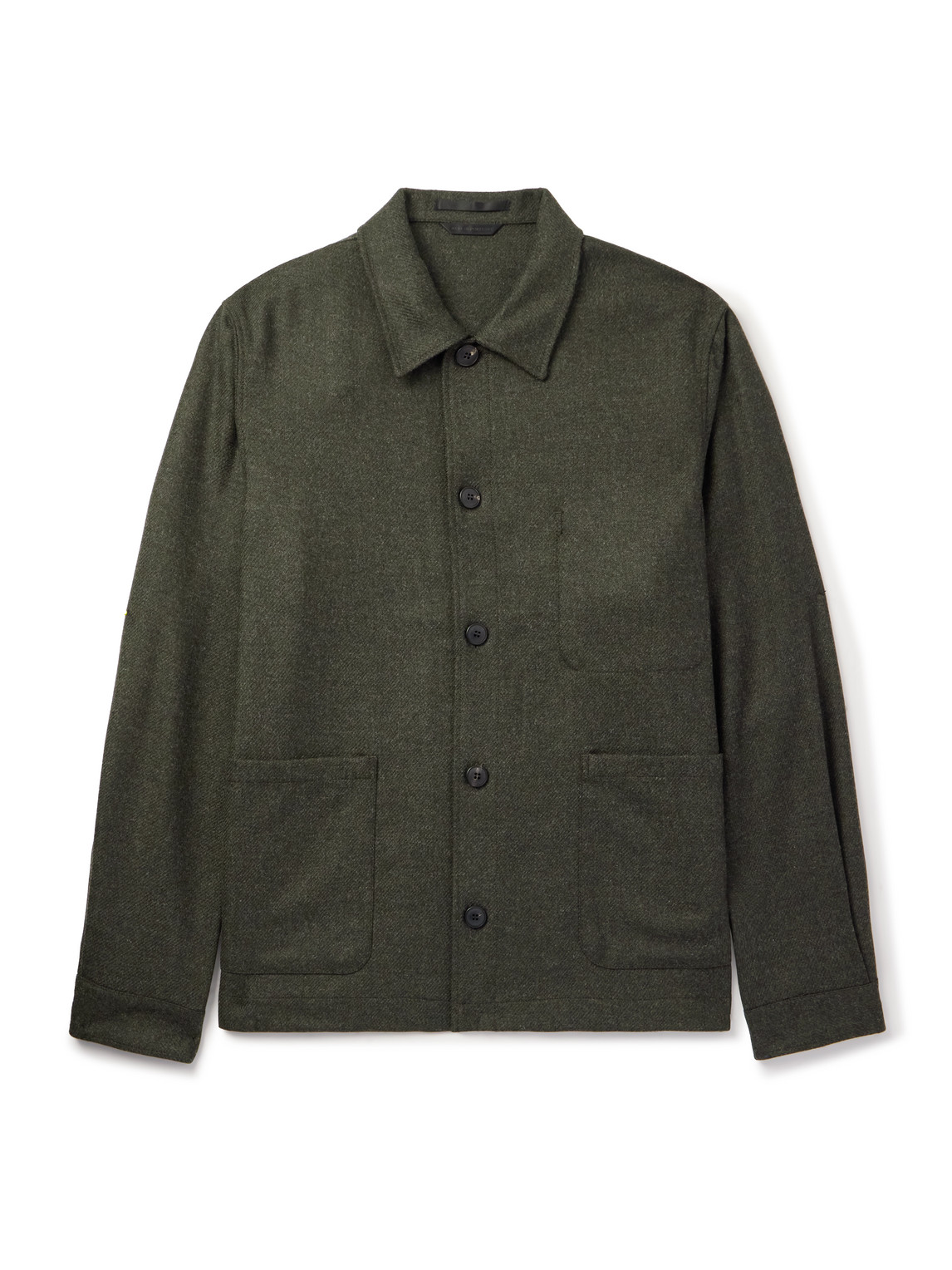 Sunspel Wool-flannel Jacket In Green