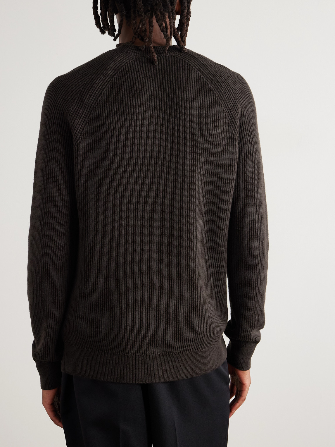 Sunspel Ribbed Cotton Sweater In Multi