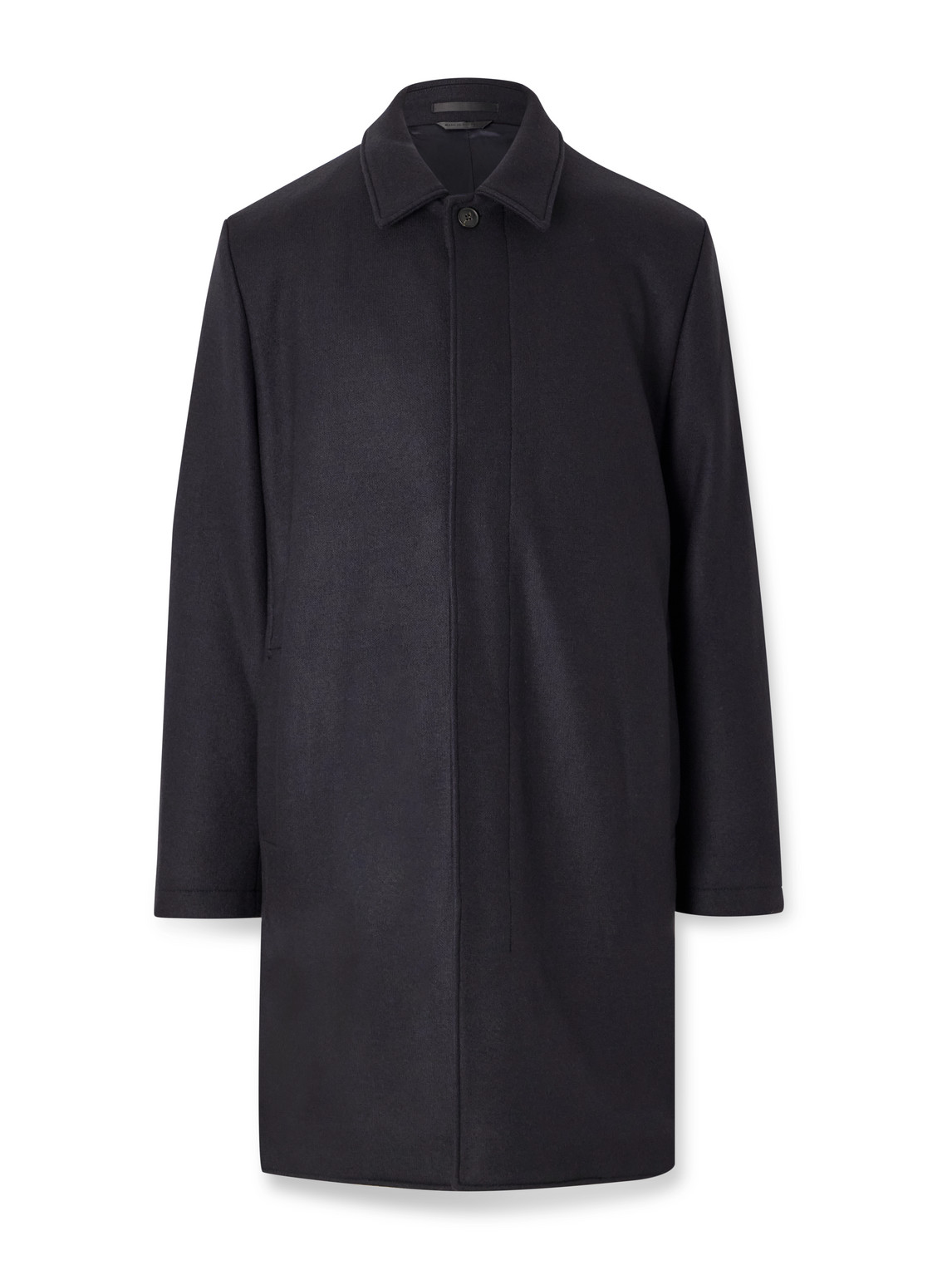 Sunspel Boiled Wool-blend Coat In Blue