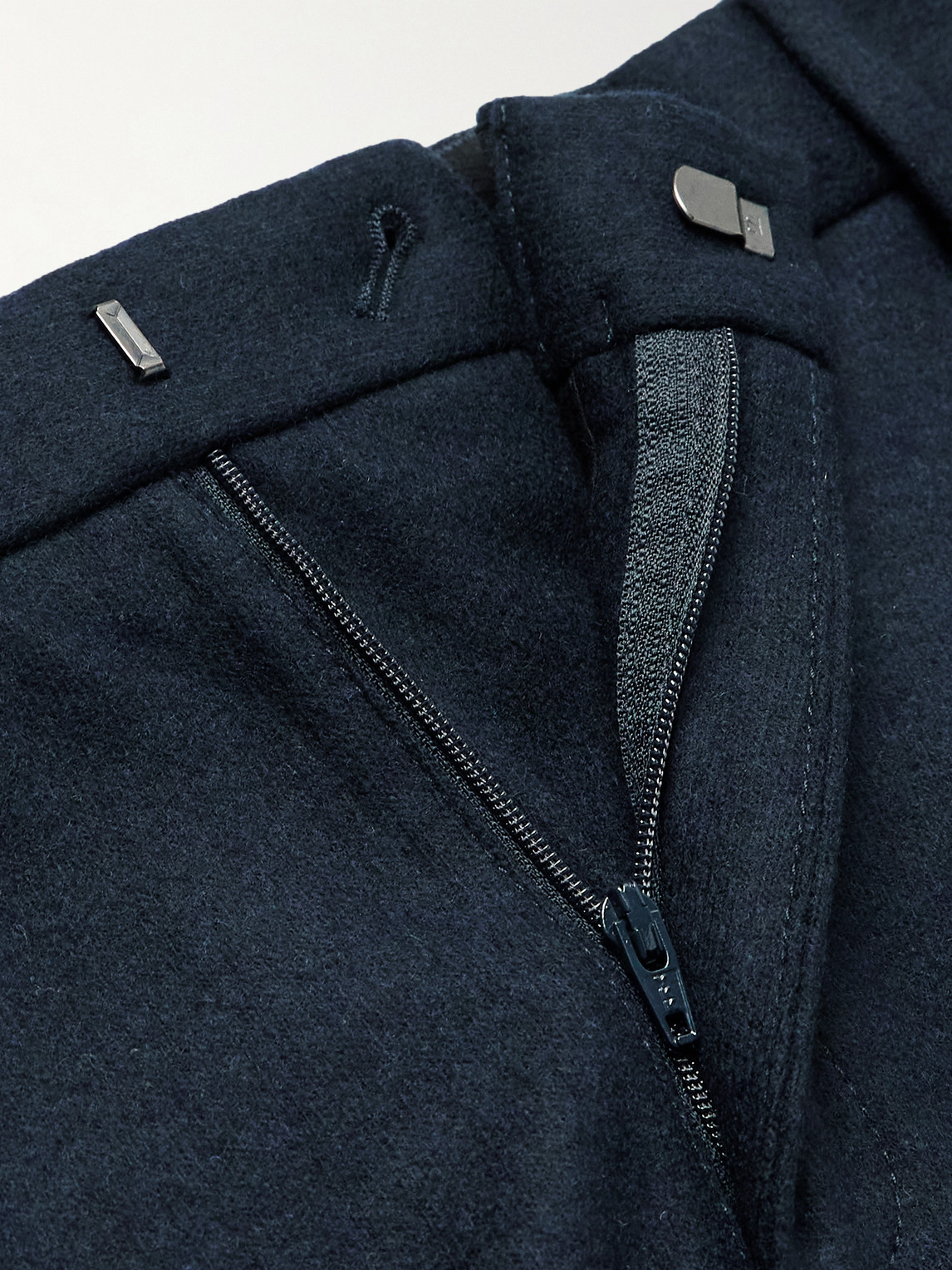Sunspel Boiled Straight-leg Pleated Wool Suit Trousers In Blue