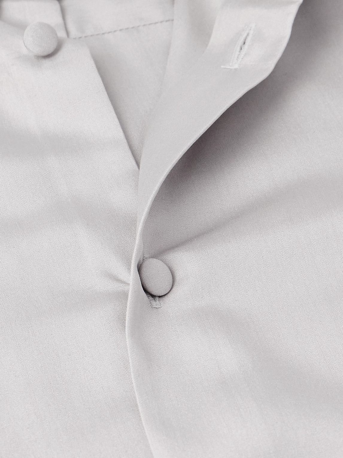 Valentino Slim-fit Silk Shirt In Gray