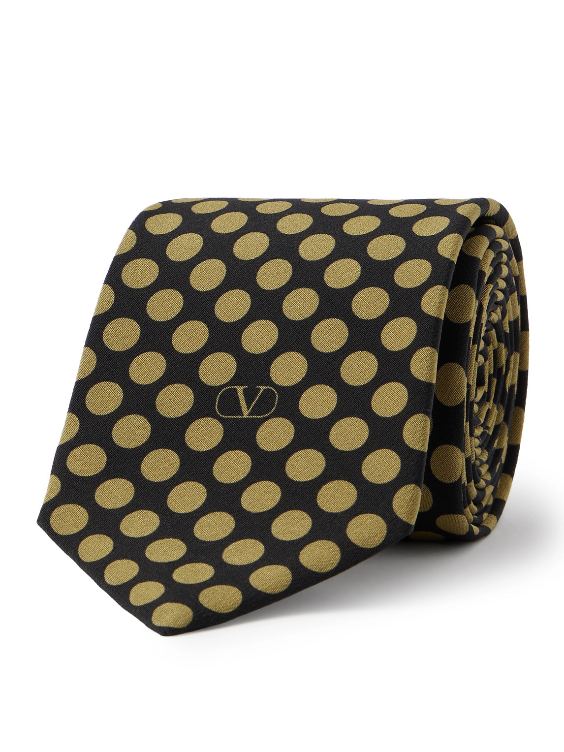 Valentino Garavani 7cm Polka-dot Silk Tie In Black