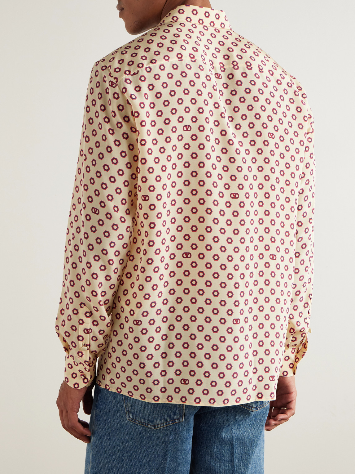 Valentino Printed Silk Crepe De Chine Shirt In Animal Print