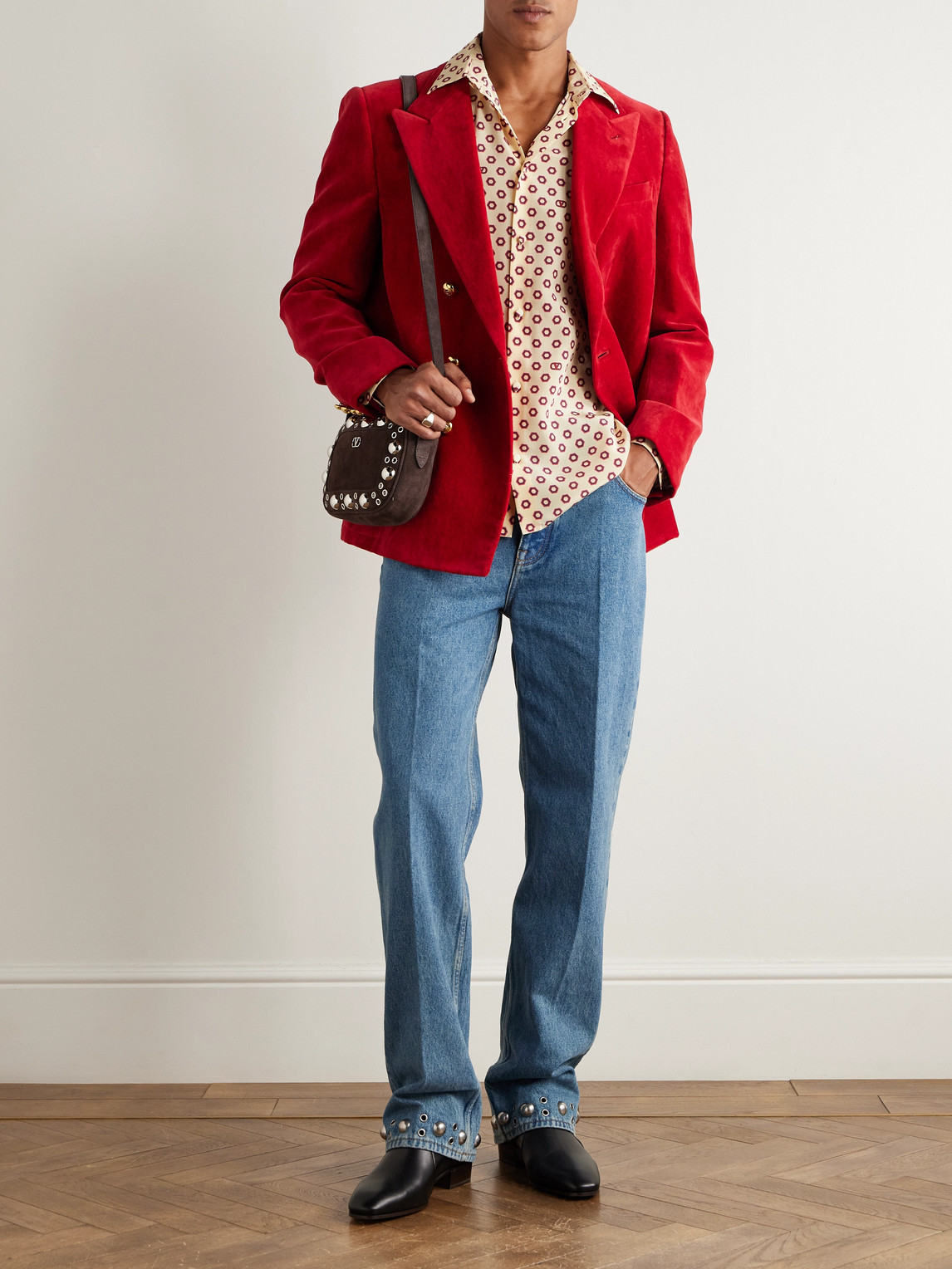 Valentino Printed Silk Crepe De Chine Shirt In Animal Print
