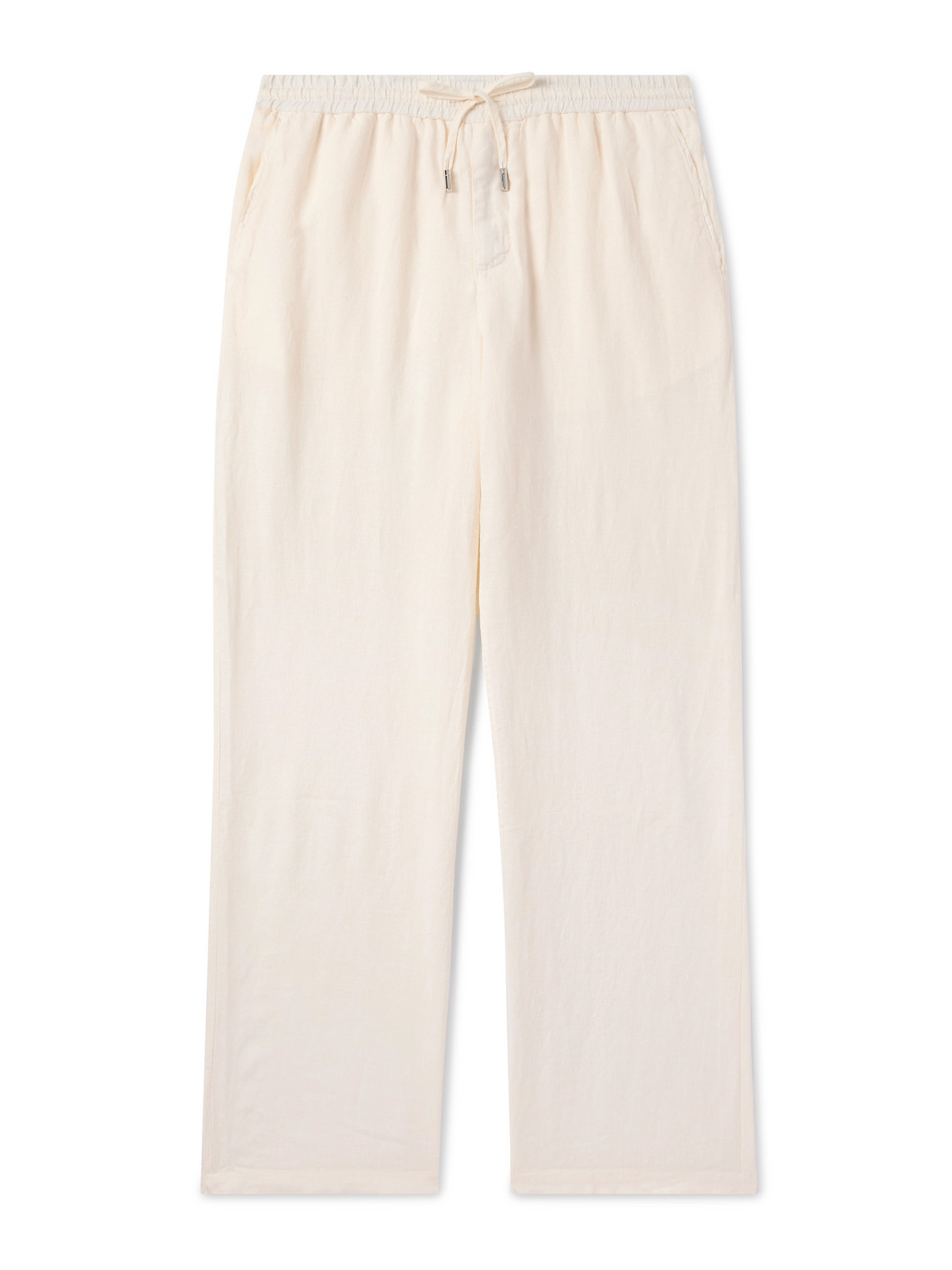 Edward Straight-Leg Garment-Dyed Linen Drawstring Trousers