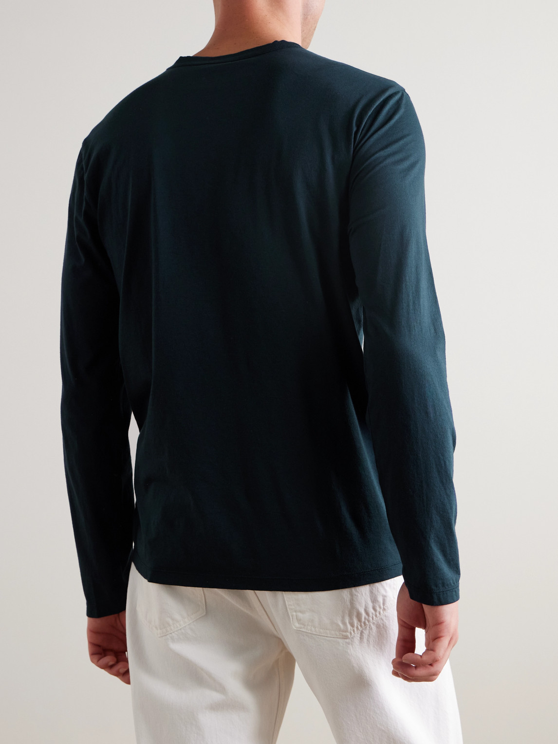 James Perse Lotus Slim-fit Cotton-jersey T-shirt In Blue
