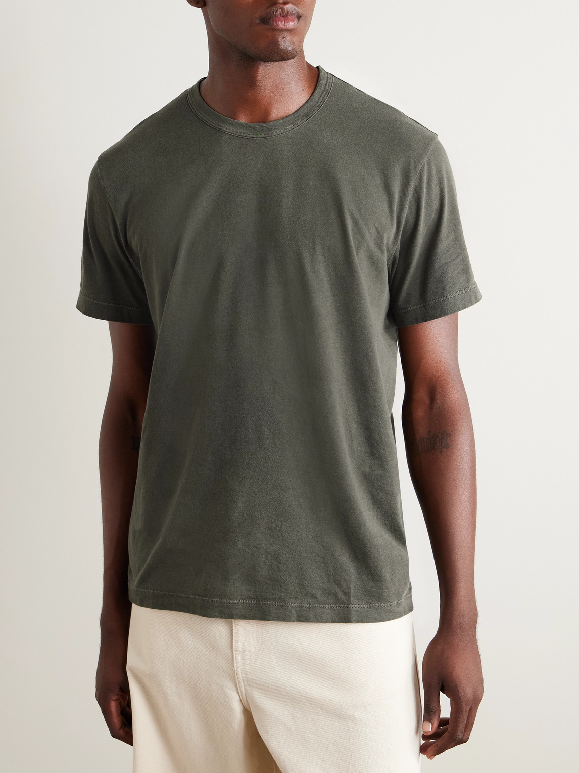 James Perse Combed Cotton-jersey T-shirt In Green