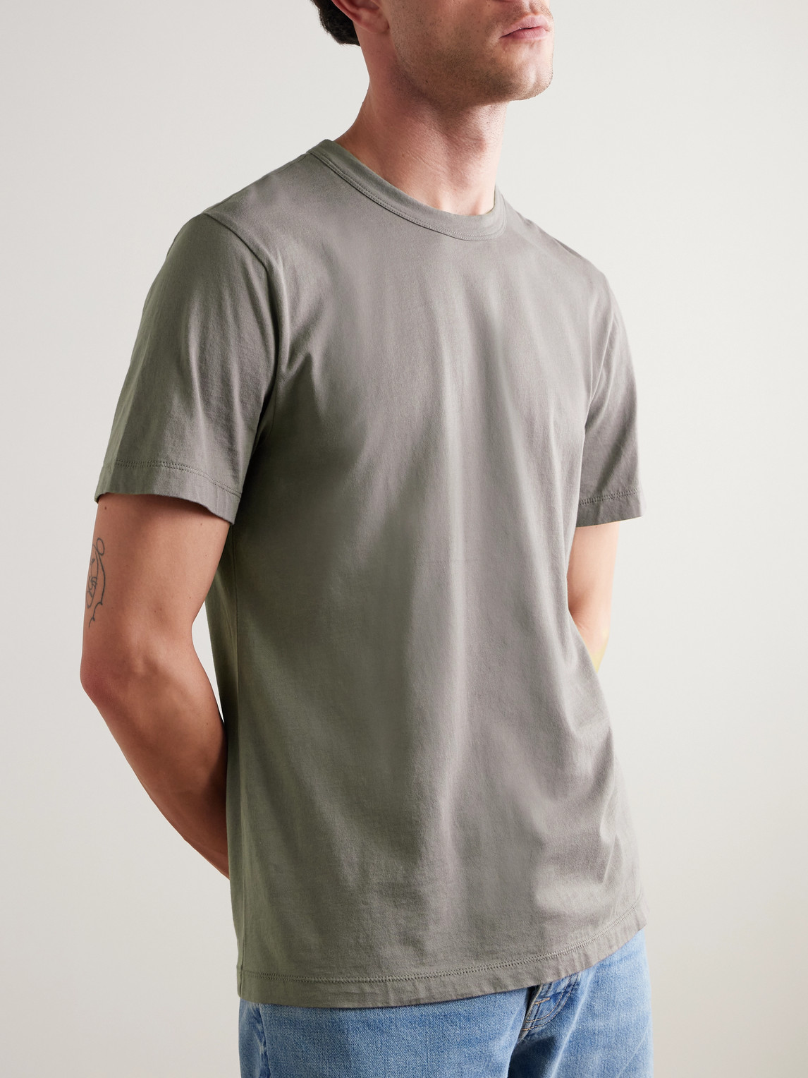 James Perse Lotus Cotton-jersey T-shirt In Gray
