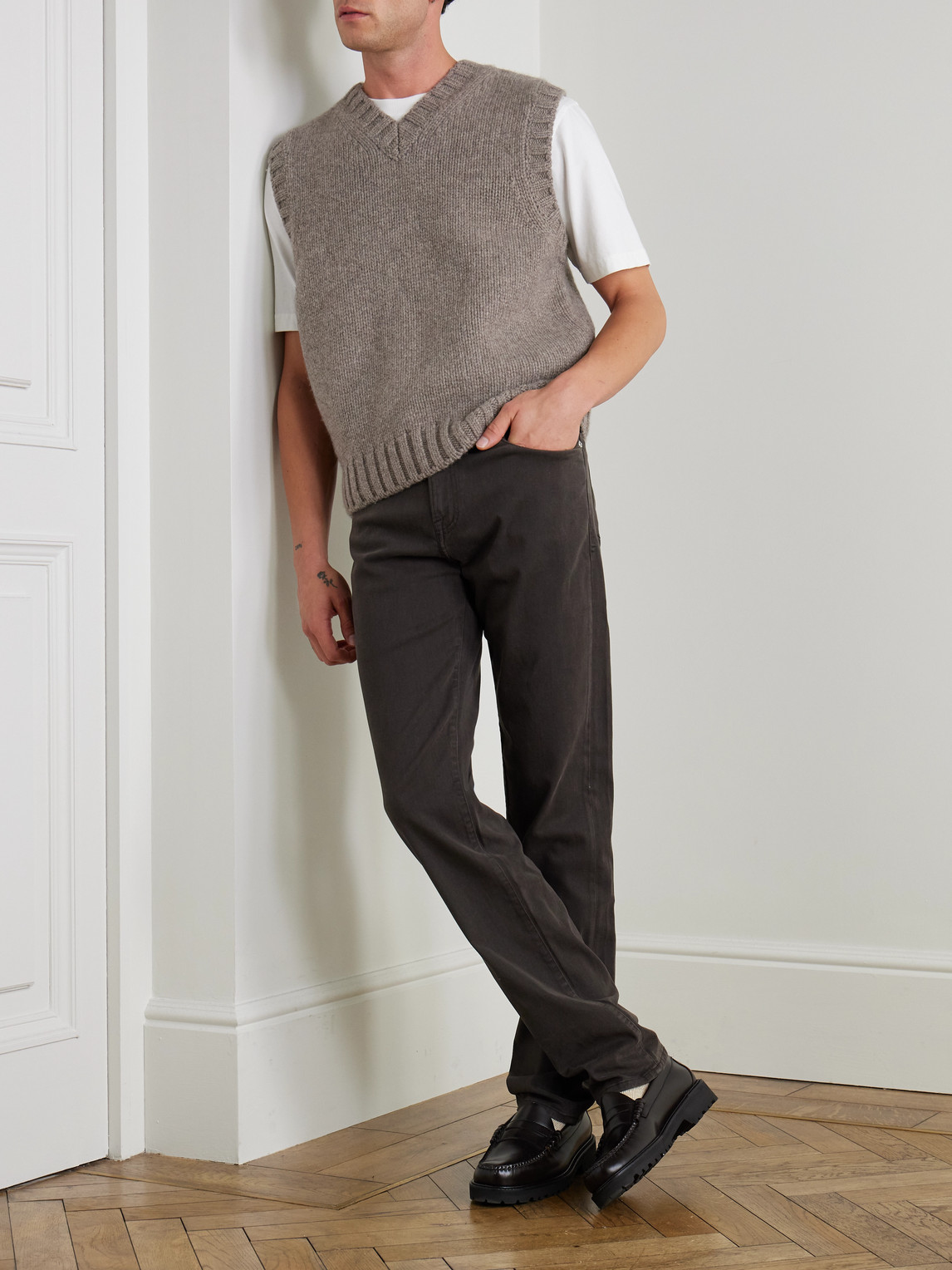 Frame Yak And Merino Wool-blend Sweater Vest In Gray