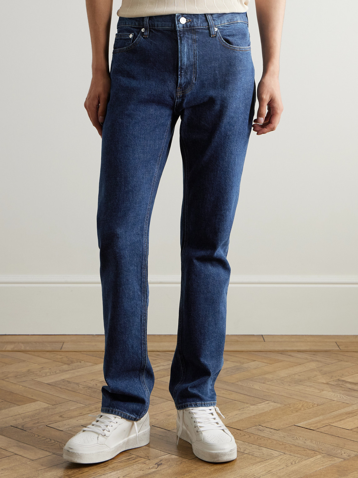 Frame Jetset Modern Straight Denim Jeans In Blue