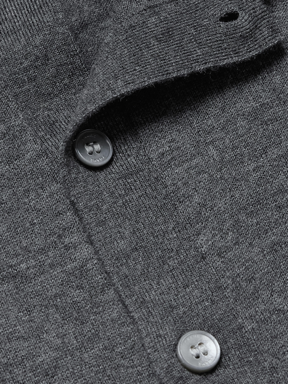 Frame Cashmere And Wool-blend Polo Shirt In Gray