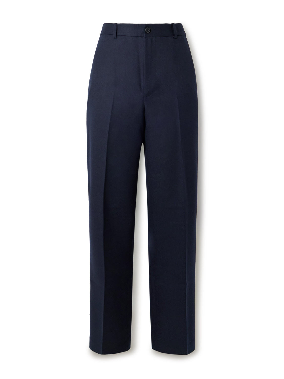 Frame Straight-leg Virgin Wool Trousers In Blue